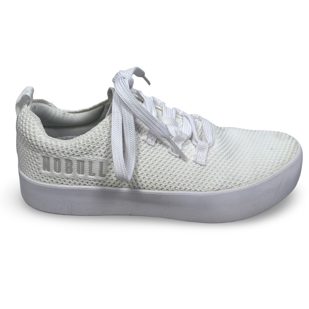 NOBULL Recs Knit Trainer Running White Athletic Shoes Mens 8 Womens 9.5 Sneakers